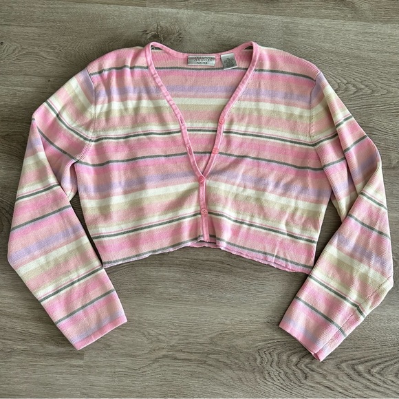 Vintage Cropped Striped Cardigan - Picture 2 of 4